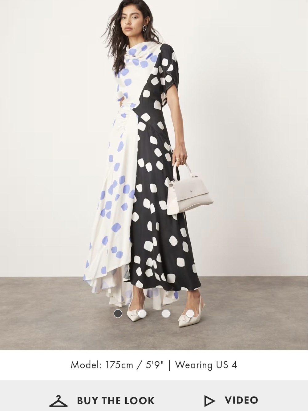 ASOS Two-Tone Spot Maxi Dress - Black, White & Lavender